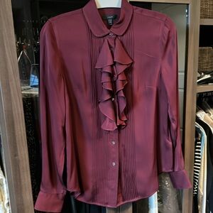 Jcrew Silk Tuxedo Blouse